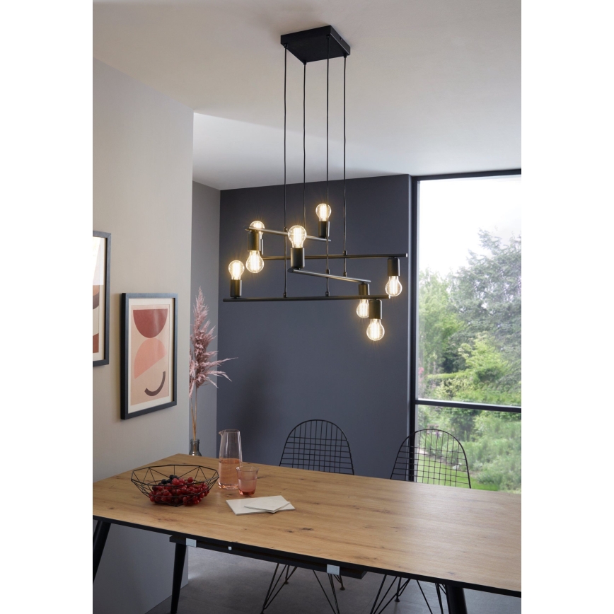 Eglo 98909 - Kattokruunu narulla MEZZANA 8xE27/40W/230V