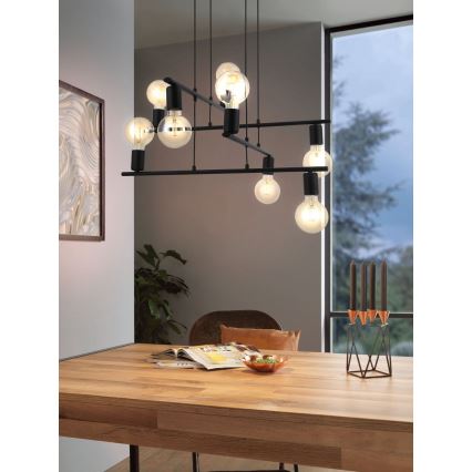 Eglo 98909 - Kattokruunu narulla MEZZANA 8xE27/40W/230V