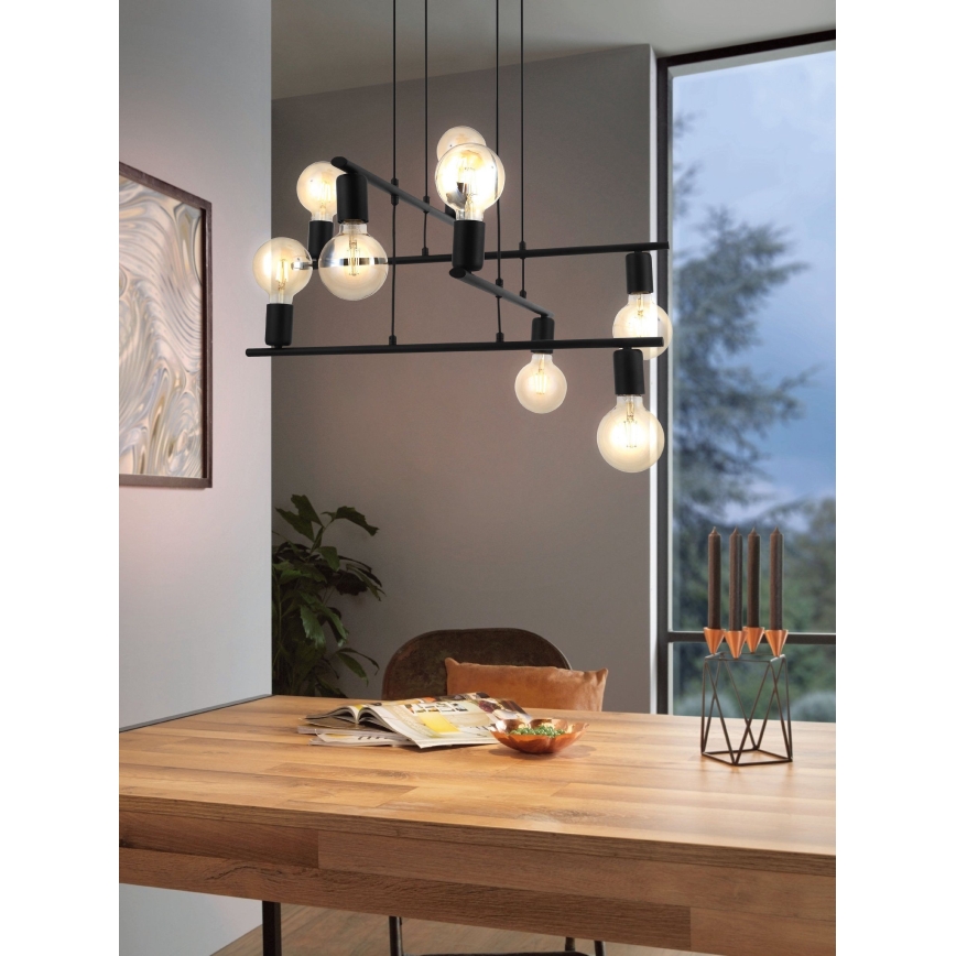 Eglo 98909 - Kattokruunu narulla MEZZANA 8xE27/40W/230V