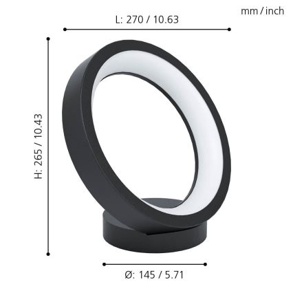 Eglo - LED RGB Himmennettävä pöytävalaisin MARGHERA-C LED/16W/230V