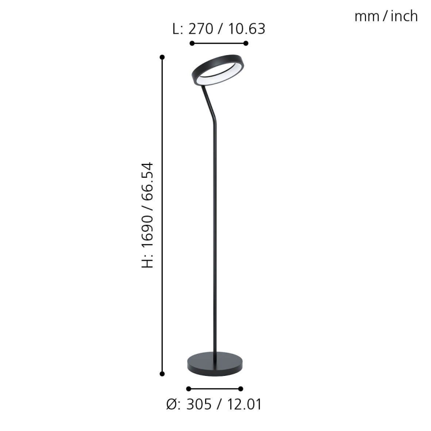 Eglo 99031 - LED RGB Himmennettävä lattiavalaisin MARGHERA-C LED/16W/230V