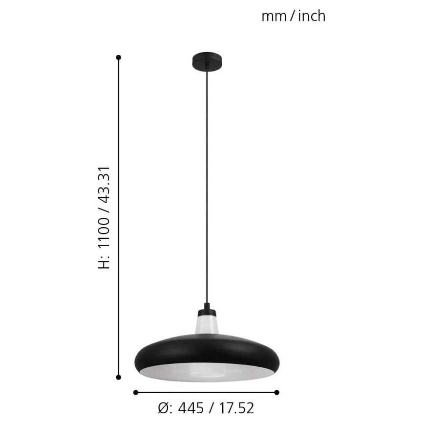 Eglo 99032 - LED RGB Himmentävä riippuvalaisin TABANERA-C 1xE27/9W/230V
