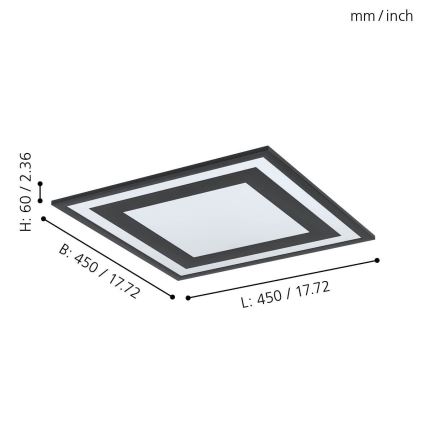 Eglo 99038 - LED-kattovalaisin SAVATARILA LED/24W/230V