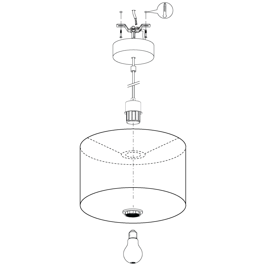 Eglo 99042 - Kattokruunu narulla MASERLO 1xE27/40W/230V