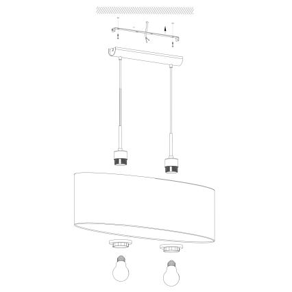 Eglo 99044 - Kattokruunu narulla MASERLO 2xE27/40W/230V