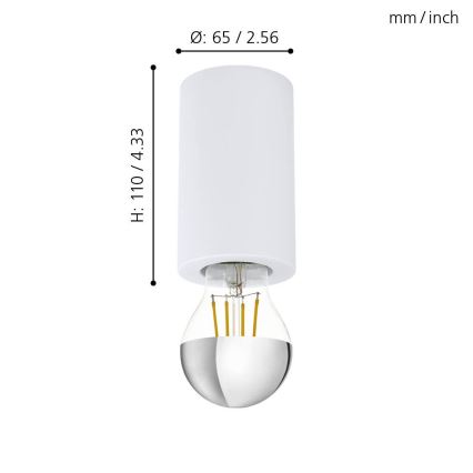 Eglo 99066 - Kattovalo SALUZZO 1xE27/40W/230V