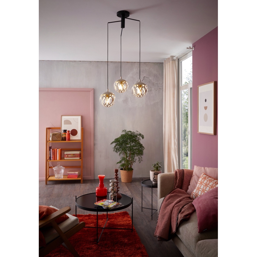 Eglo 99073 - Kattokruunu narulla MIRTAZZA 3xE27/60W/230V