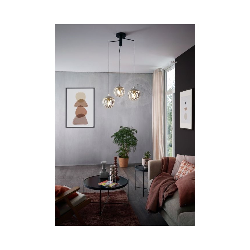 Eglo 99073 - Kattokruunu narulla MIRTAZZA 3xE27/60W/230V