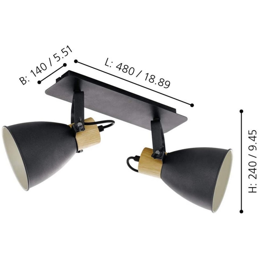 Eglo 99075 - Kohdevalo COSWARTH 2xE27/40W/230V