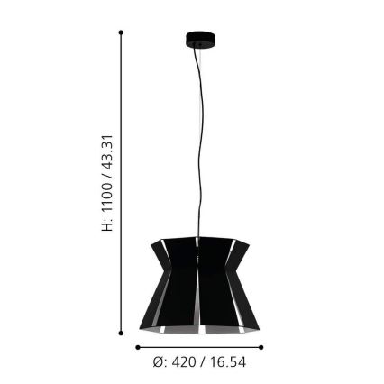 Eglo 99081 - Kattokruunu narulla VALECROSIA 1xE27/40W/230V
