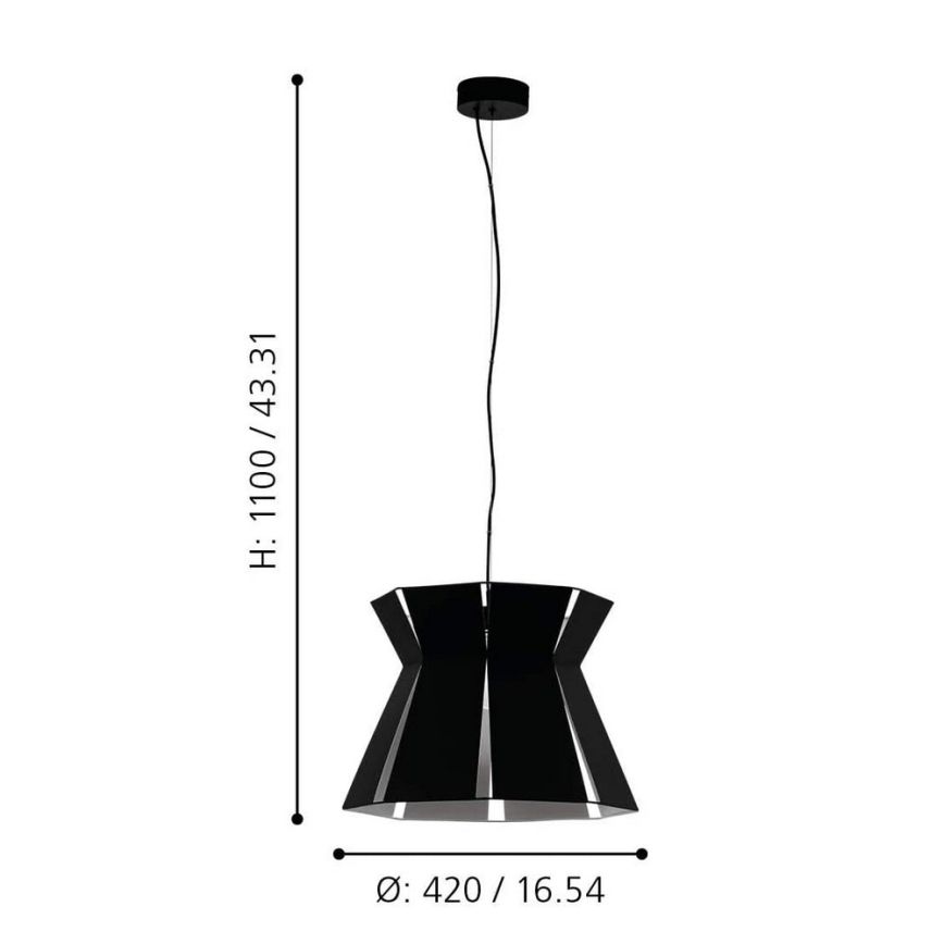 Eglo 99081 - Kattokruunu narulla VALECROSIA 1xE27/40W/230V