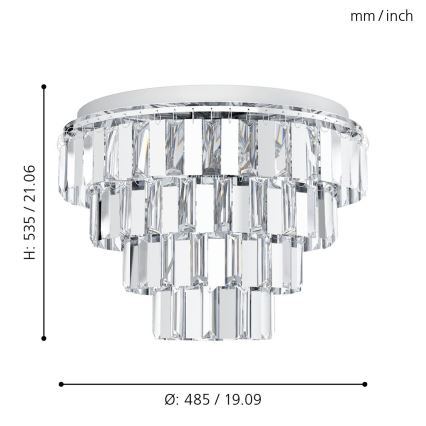 Eglo 99093 - Kattokruunu ketjussa ERSEKA 7xE14/40W/230V
