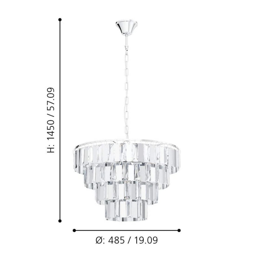 Eglo 99094 - Kattokruunu ketjussa ERSEKA 7xE14/40W/230V