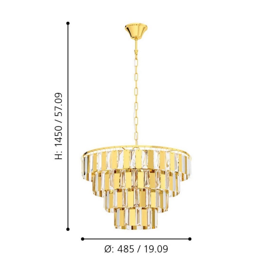 Eglo 99097 - Kattokruunu ketjussa ERSEKA 7xE14/40W/230V