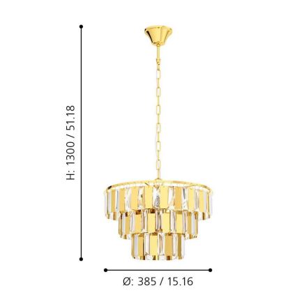 Eglo 99098 - Kattokruunu ketjussa ERSEKA 5xE14/40W/230V