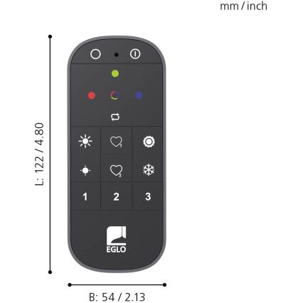 Eglo - Kaukosäädin 2xAAA Bluetooth ZigBee