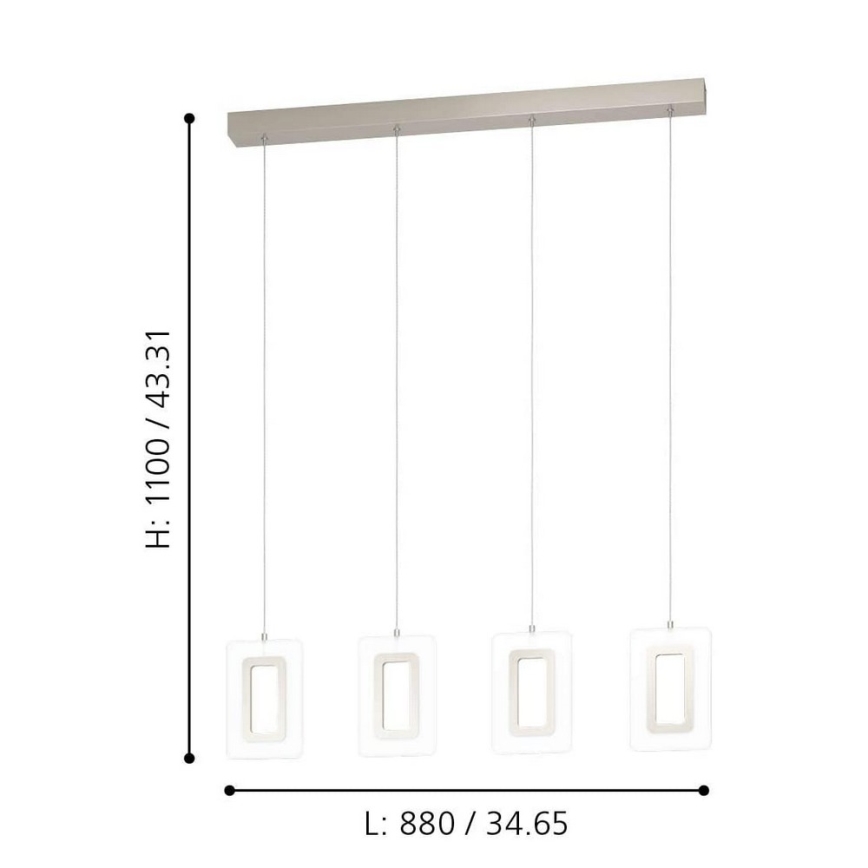 Eglo 99107 - LED-kattokruunu narussa ENALURI 4xLED/5,4W/230V