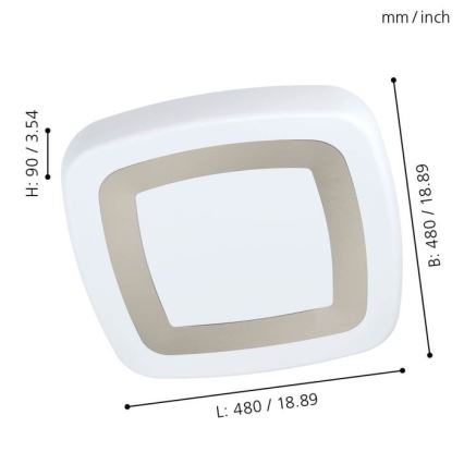 Eglo 99109 - LED-kattovalaisin RUIDERA LED/22W/230V