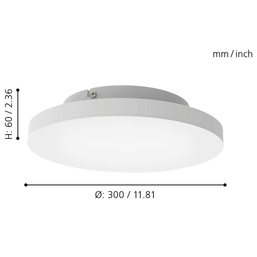 Eglo - Himmennettävä LED-RGB-kattovalaisin TURCONA-C LED/15W/230V + Kaukosäädin