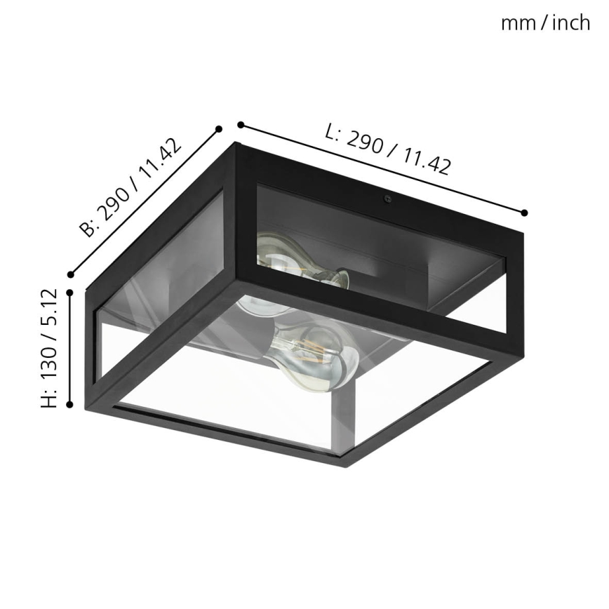 Eglo 99122 - Kylpyhuoneen kattovalo AMEZOLA 2xE27/40W/230V