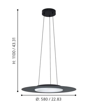 Eglo - LED RGB Himmentävä riippuvalaisin COMPO ROSSO-C LED/16W/230V