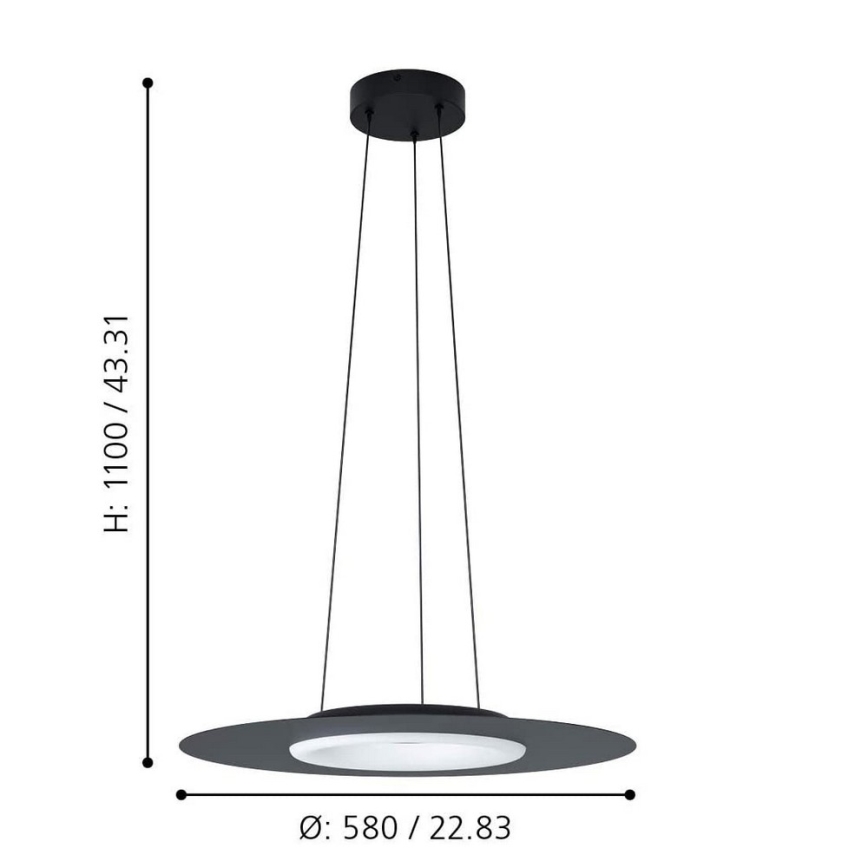 Eglo - LED RGB Himmentävä riippuvalaisin COMPO ROSSO-C LED/16W/230V