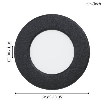 Eglo 99213 - LED-kattovalaisin kylpyhuoneeseen FUEVA 5 LED/2,7W/230V IP44