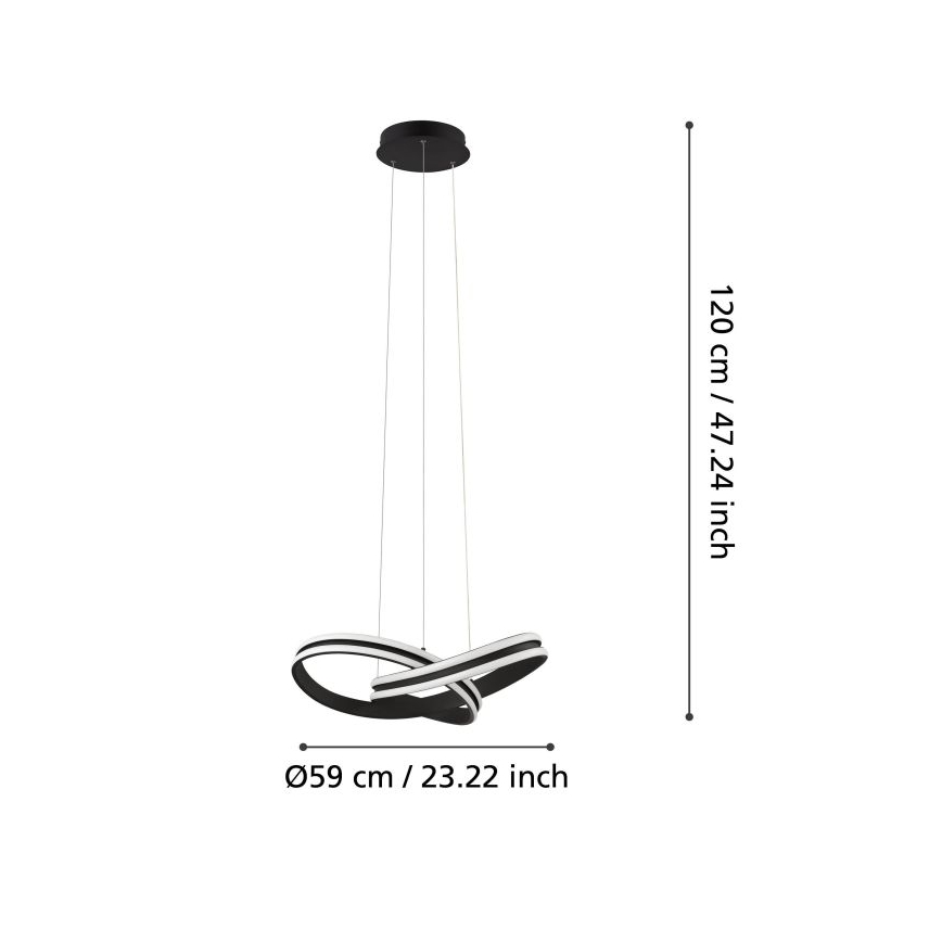 Eglo 99249 - LED-kattokruunu narussa CORREDERA 2xLED/18W/230V