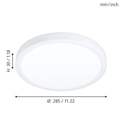 Eglo 99265 - LED-kattovalaisin kylpyhuoneessa FUEVA 5 LED/20W/230V IP44