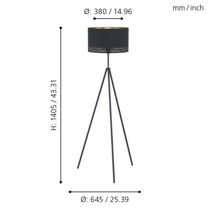Eglo 99279 - Lattialamppu ESTEPERRA 1xE27/40W/230V