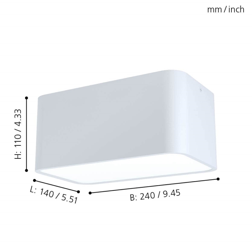 Eglo 99282 - Kattovalo GRIMASOLA 2xE27/28W/230V
