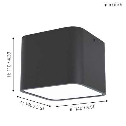 Eglo 99283 - Kattovalo GRIMASOLA 1xE27/28W/230V