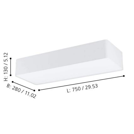 Eglo 99298 - Kattovalo POSADERRA 3xE27/28W/230V