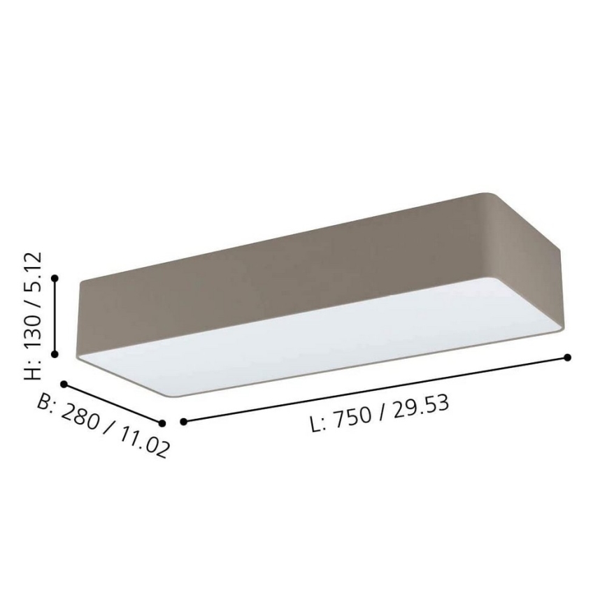 Eglo 99301 - Kattovalo POSADERRA 3xE27/28W/230V