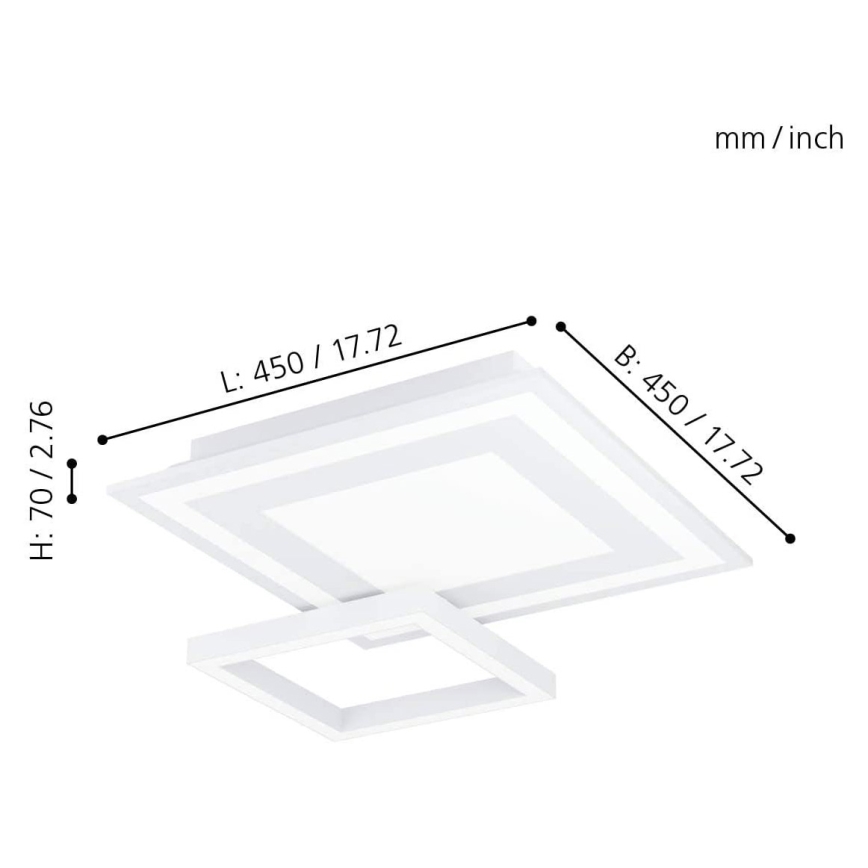 Eglo - Himmennettävä LED-RGB-kattovalaisin SAVATAEILA-C LED/20W/230V