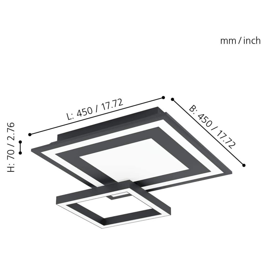 Eglo - Himmennettävä LED-RGB-kattovalaisin SAVATAEILA-C LED/20W/230V