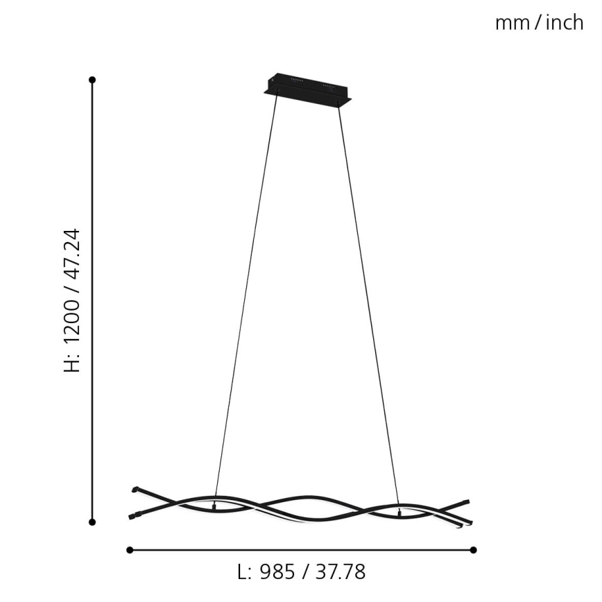 Eglo 99317 - LED-kattokruunu narussa LASANA LED/36W/230V