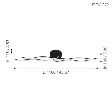 Eglo 99322 - LED-kattokruunu RONCADE LED/36W/230V