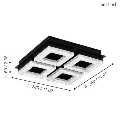 Eglo 99326 - LED-kattovalaisin FRADELO 4xLED/4W/230V