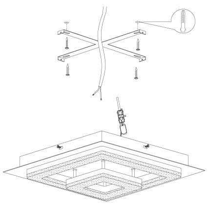 Eglo 99327 - LED-kattovalaisin FRADELO LED/12W/230V