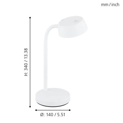 Eglo 99334 - LED-pöytävalaisin CABALES LED/4,5W/230V
