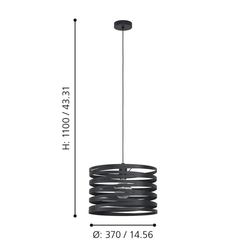 Eglo 99345 - Kattokruunu narulla CREMELLA 1xE27/40W/230V