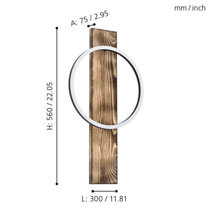 Eglo 99353 - LED-seinävalaisin BOYAL LED/12W/230V