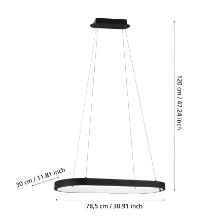 Eglo 99358 - LED-kattokruunu narussa CODRIALES LED/30W/230V