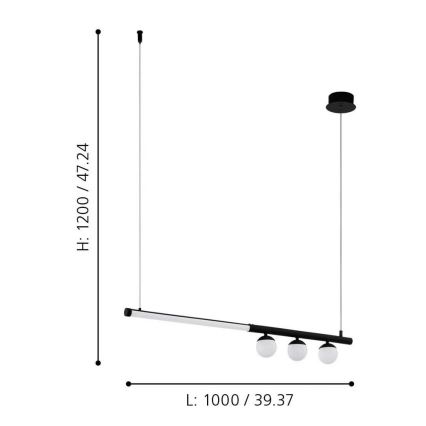 Eglo 99376 - LED-kattokruunu narussa PHIANEROS LED/22W/230V