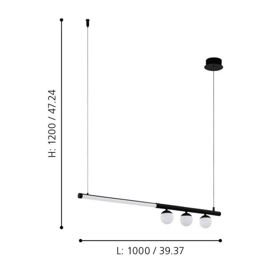 Eglo 99376 - LED-kattokruunu narussa PHIANEROS LED/22W/230V