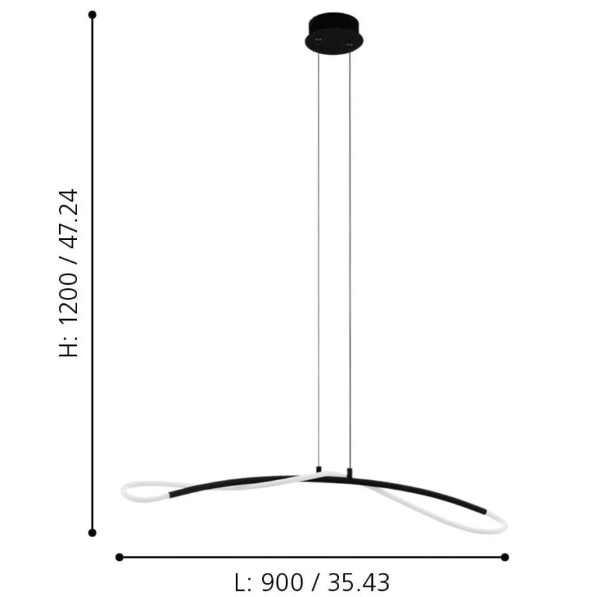 Eglo 99382 - LED-kattokruunu narussa EGIDONELLA LED/20W/230V