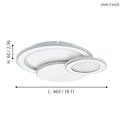 Eglo 99397 - LED-kattovalaisin MENTALURGIA 3xLED/11W/230V