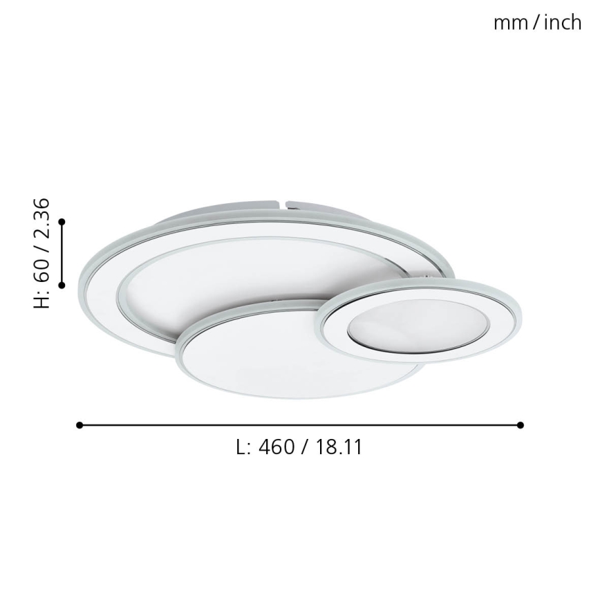 Eglo 99397 - LED-kattovalaisin MENTALURGIA 3xLED/11W/230V