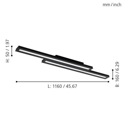 Eglo - Himmennettävä LED-RGB-kattovalaisin SALITERAS-C 2xLED/10W/230V